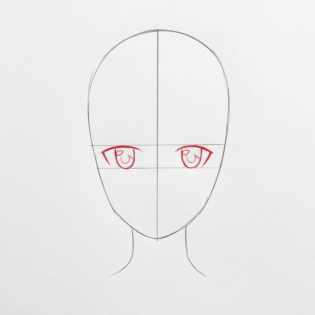 Como Desenhar Anime (cabeça)- Tutorial de Desenho Passo a Passo – Passo 2