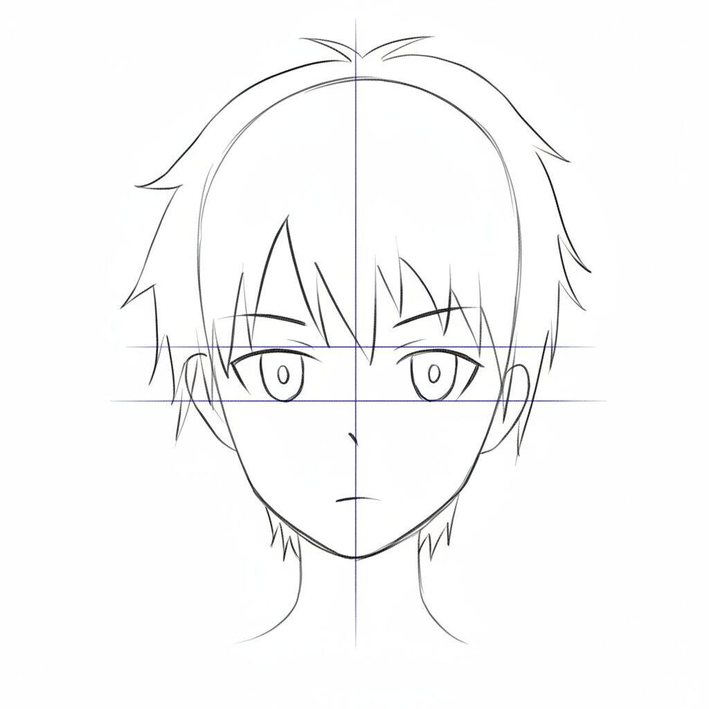 Como Desenhar Anime (cabeça)- Tutorial de Desenho Passo a Passo – Passo 6