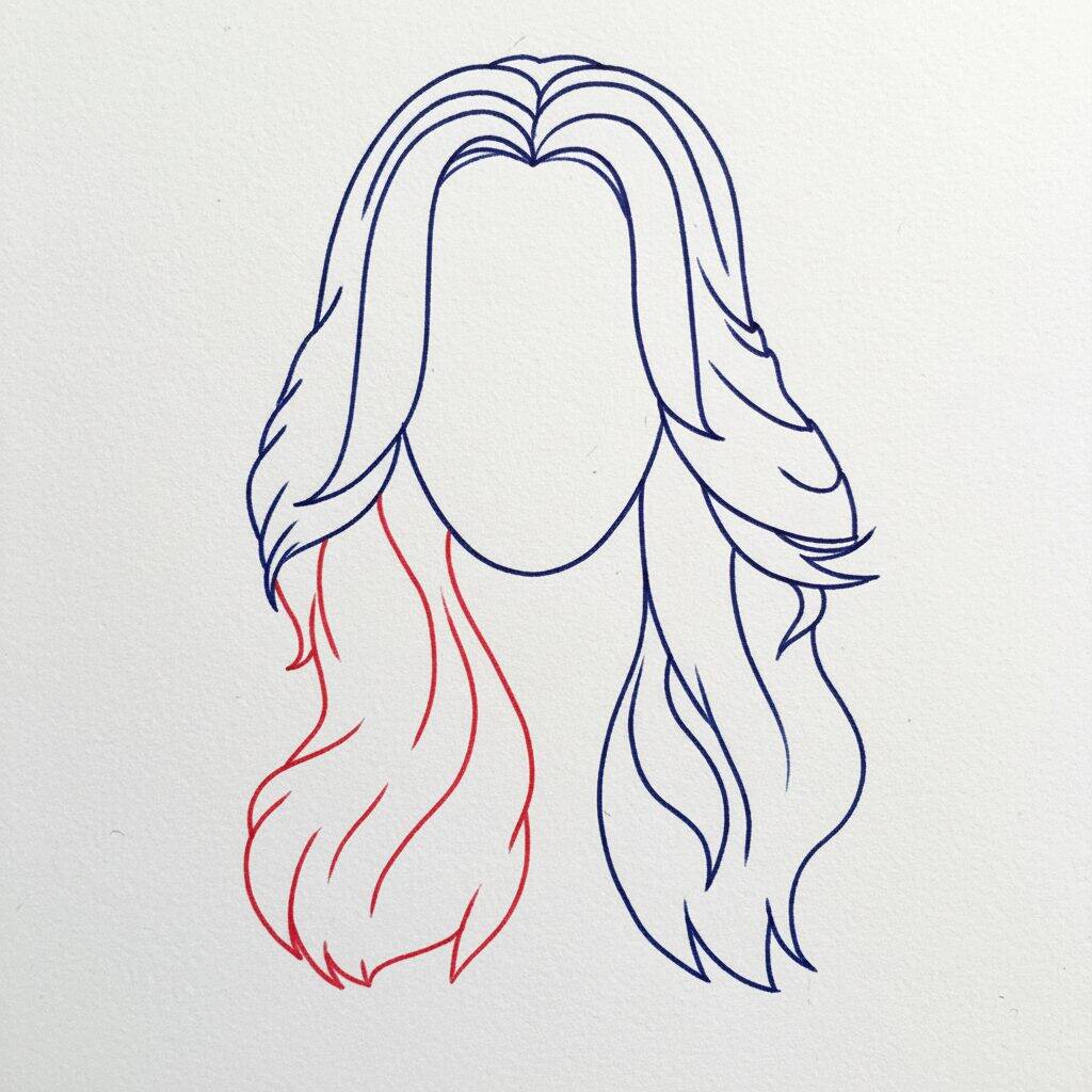 Como Desenhar Cabelo Ondulado – Tutorial de Desenho Passo a Passo – Passo 10