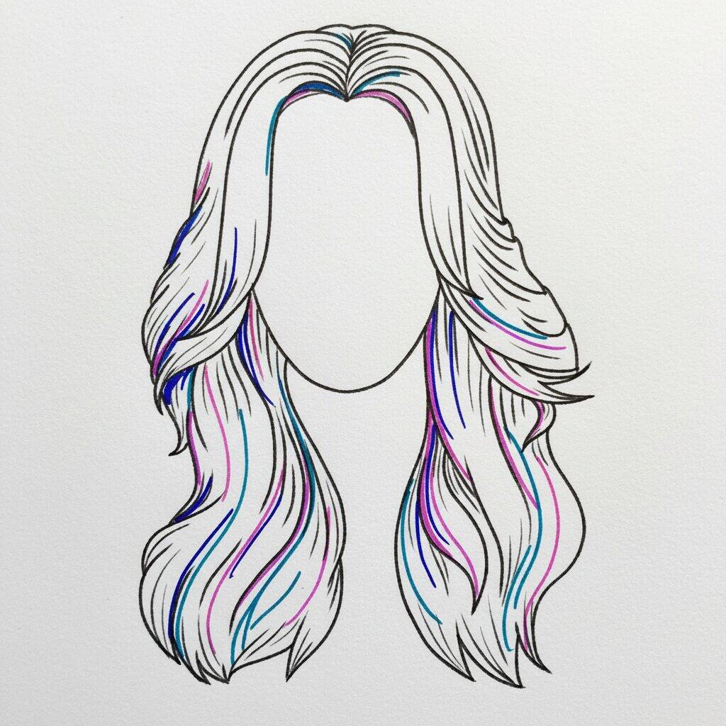 Como Desenhar Cabelo Ondulado – Tutorial de Desenho Passo a Passo – Passo 12