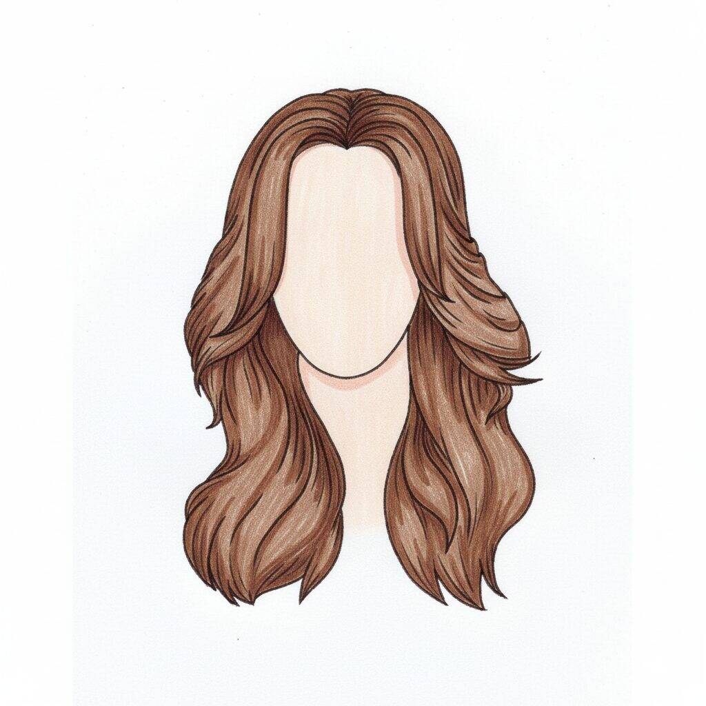 Como Desenhar Cabelo Ondulado – Tutorial de Desenho Passo a Passo – Passo 13