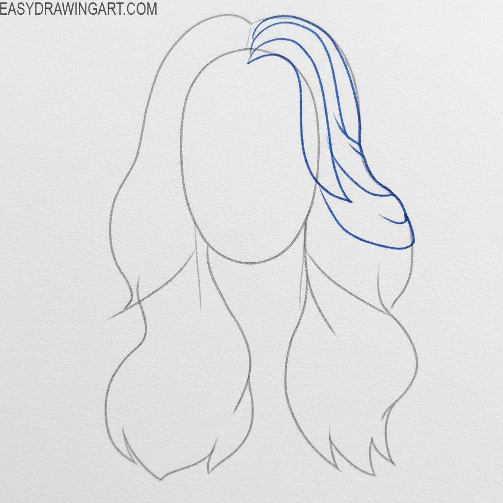 Como Desenhar Cabelo Ondulado – Tutorial de Desenho Passo a Passo – Passo 3