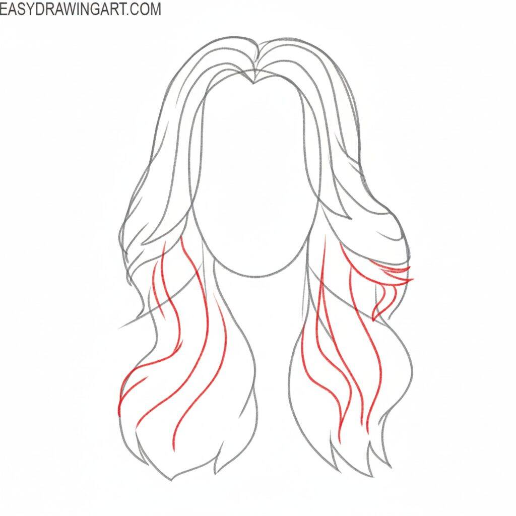Como Desenhar Cabelo Ondulado – Tutorial de Desenho Passo a Passo – Passo 5