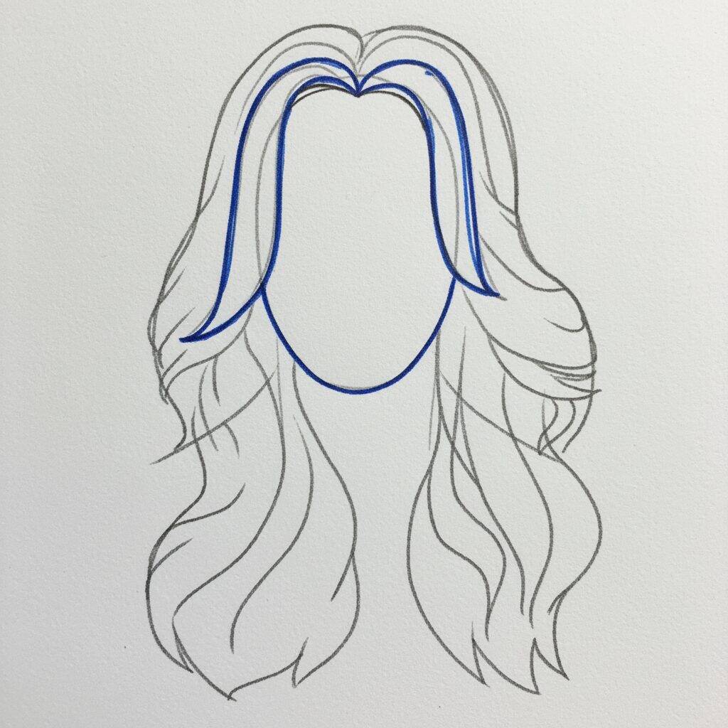 Como Desenhar Cabelo Ondulado – Tutorial de Desenho Passo a Passo – Passo 6