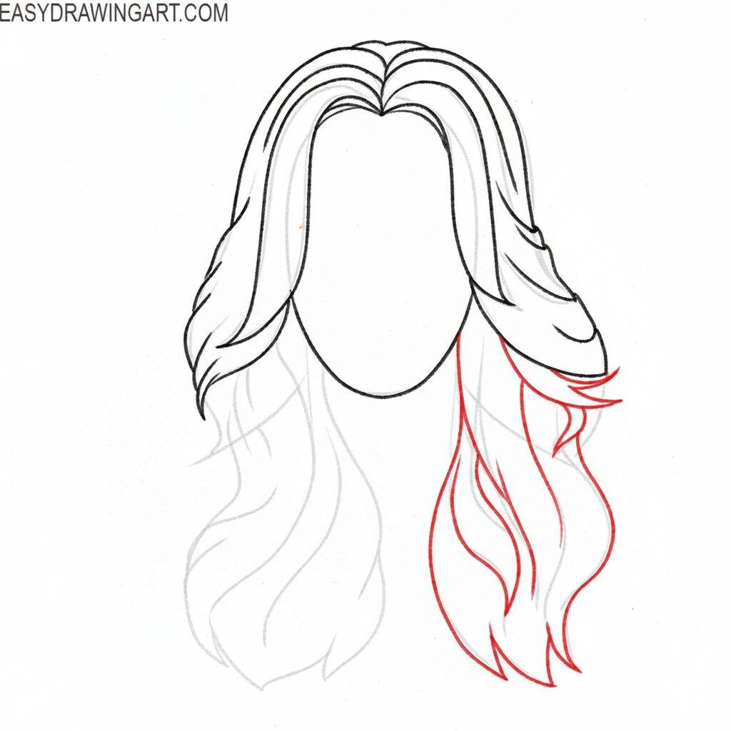 Como Desenhar Cabelo Ondulado – Tutorial de Desenho Passo a Passo – Passo 9