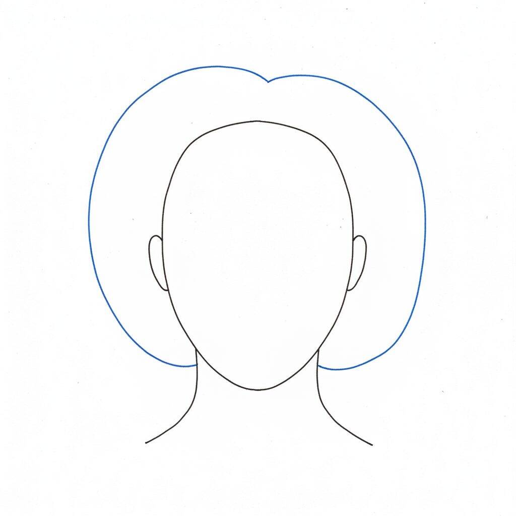 Como Desenhar Cabelo Realista – Tutorial de Desenho Passo a Passo – Passo 1