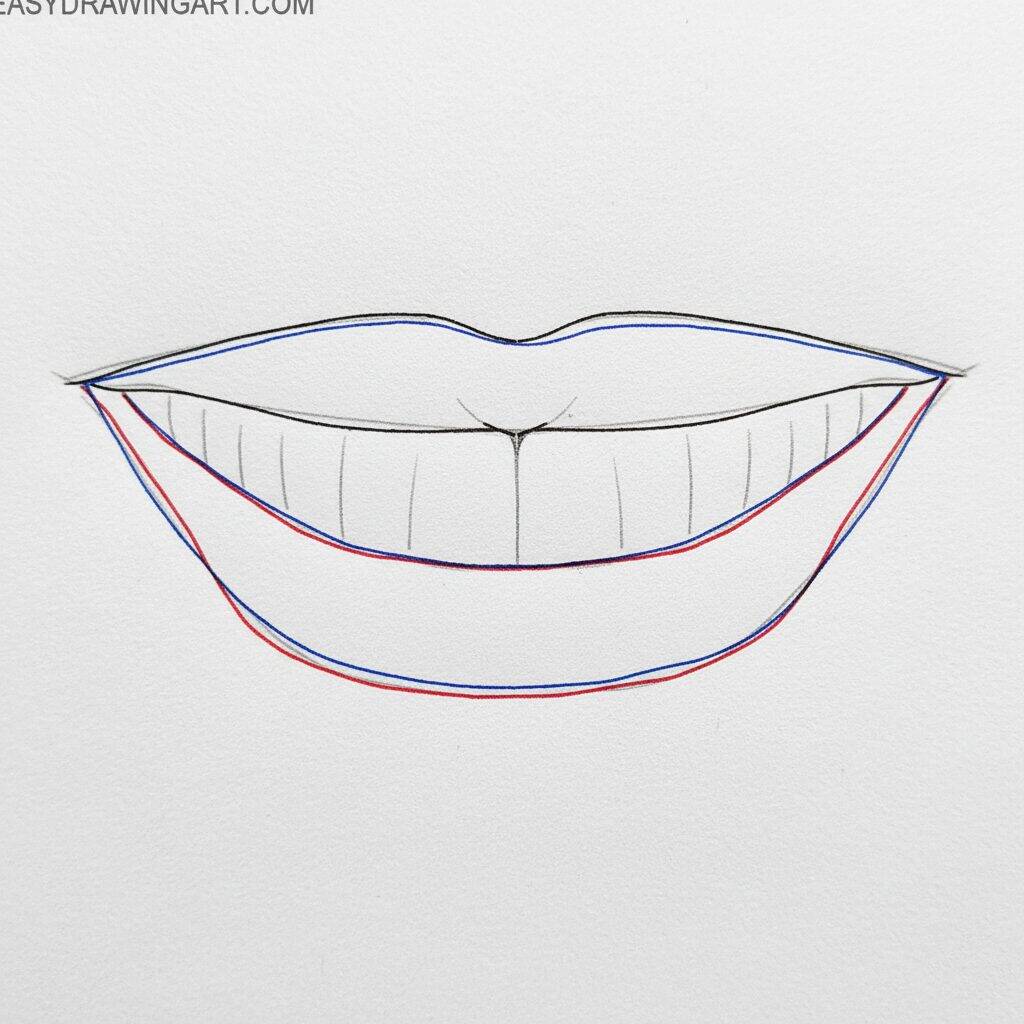 Cómo dibujar dientes – Tutorial de dibujo paso a paso – Paso 6