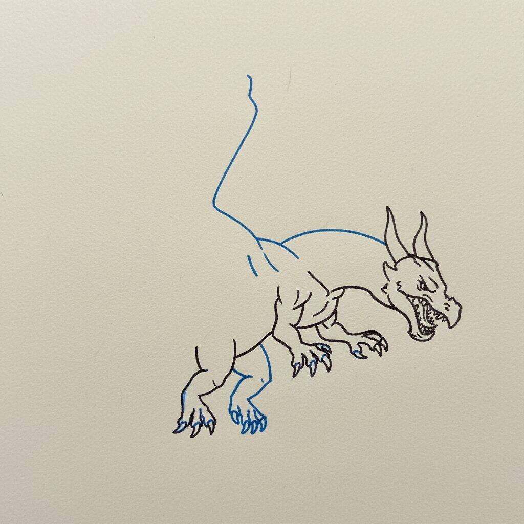 Como Desenhar Dragão Realista – Paso 6