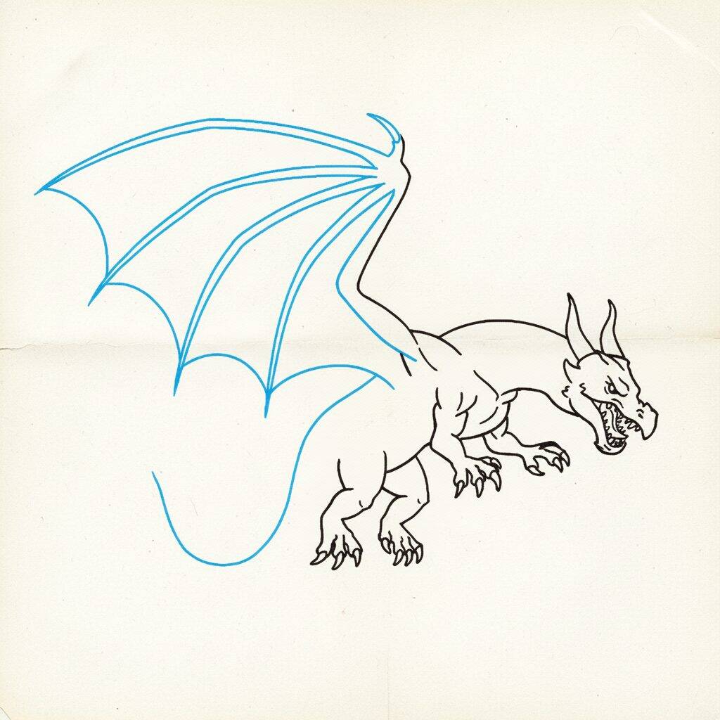 Como Desenhar Dragão Realista – Paso 7