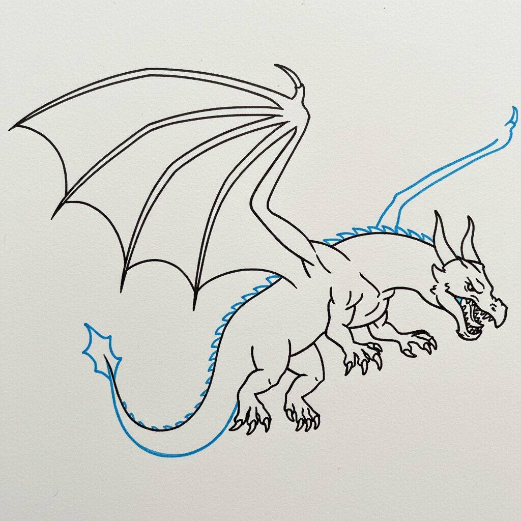 Como Desenhar Dragão Realista – Paso 8