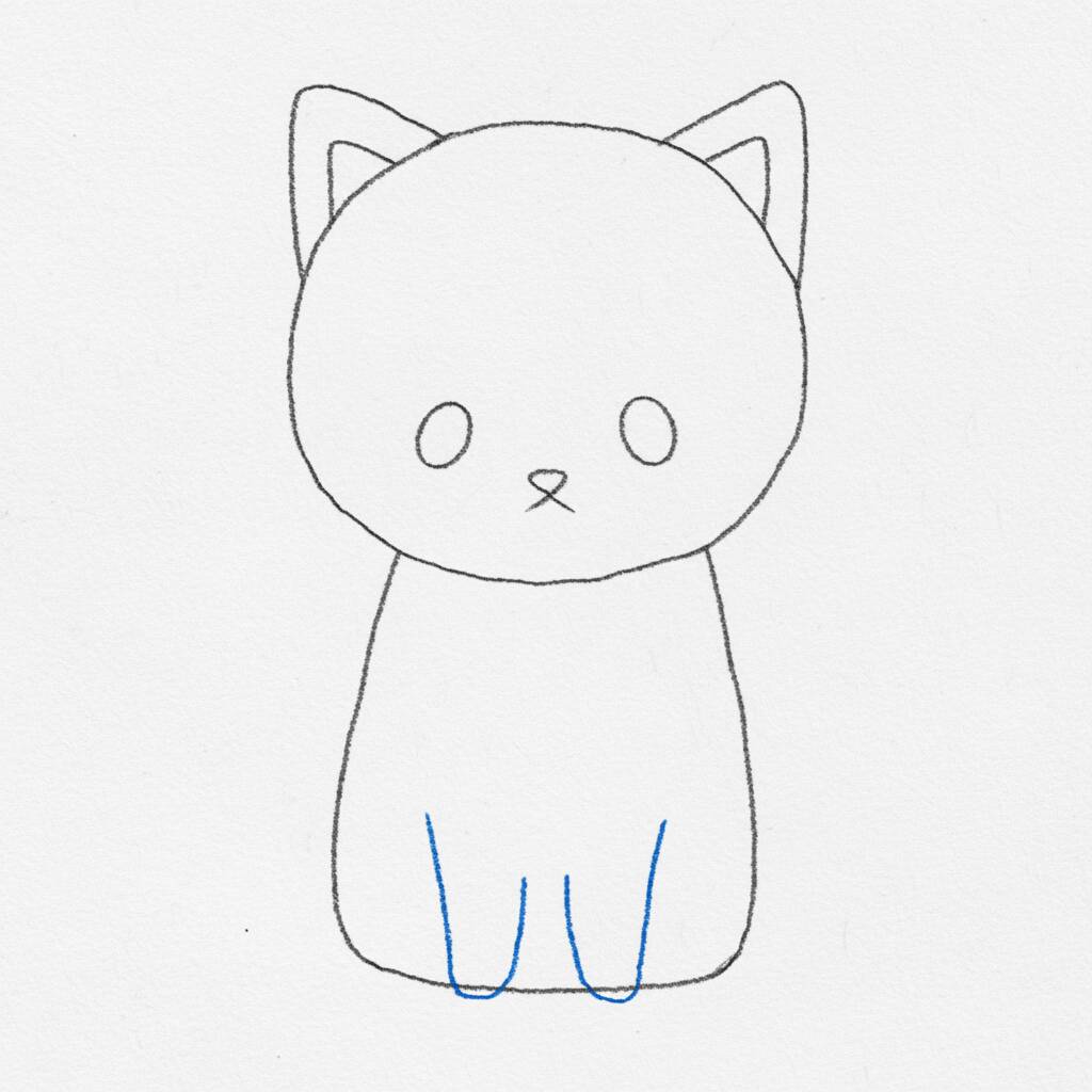 Cómo dibujar un lindo gatito – Fácil paso a paso – Paso 4