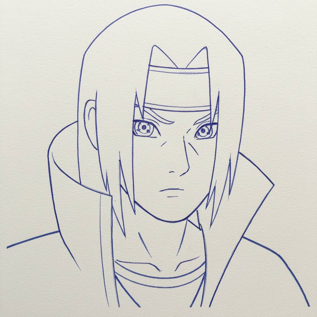 Como Desenhar Itachi Uchiha de Naruto – Passo a Passo – Paso 7