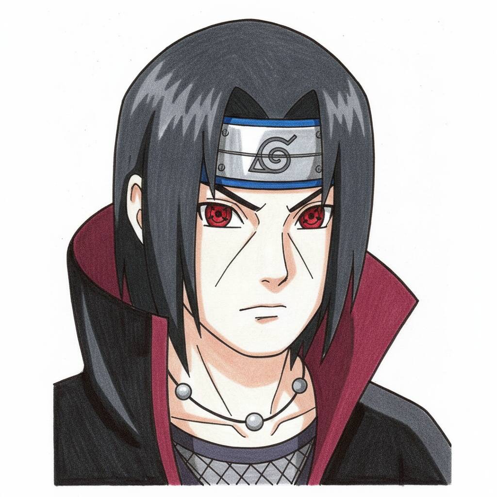 Como Desenhar Itachi Uchiha de Naruto - Passo a Passo