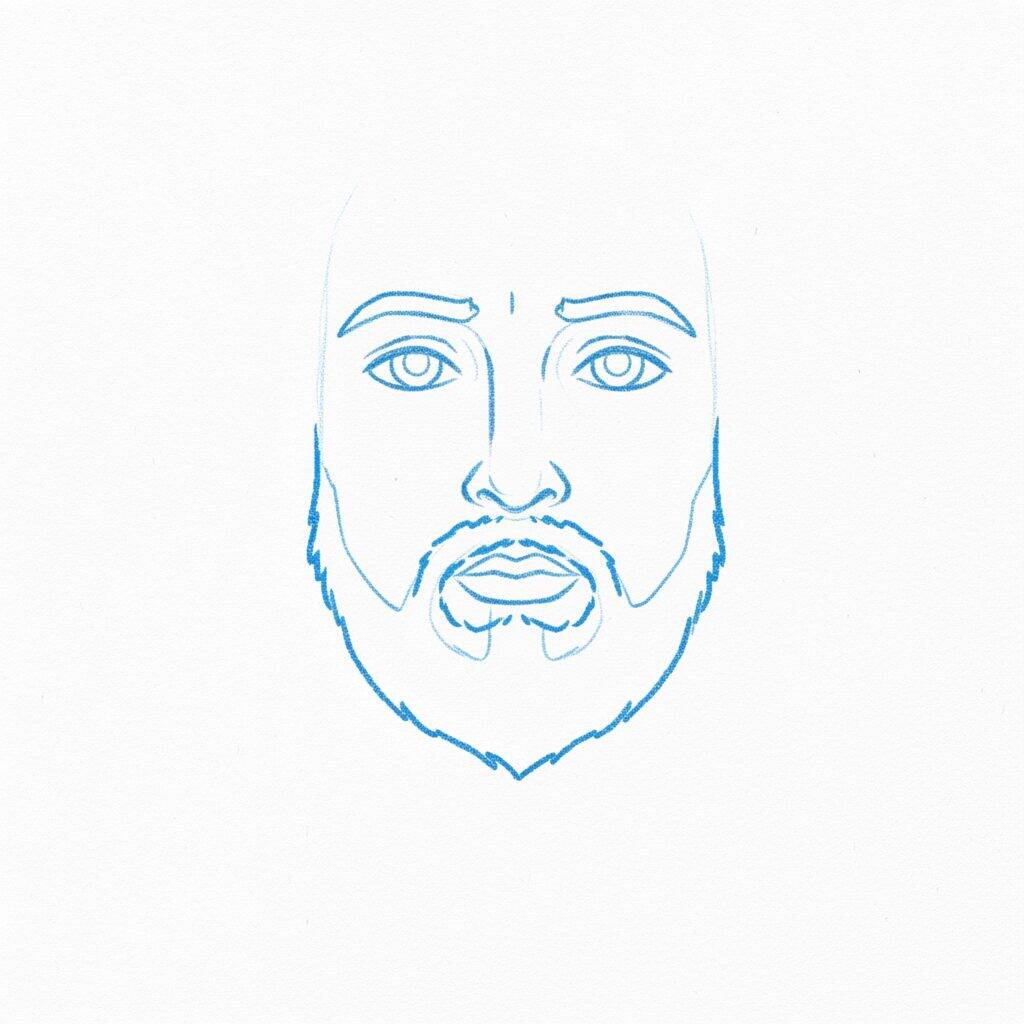 Como Desenhar Jesus Cristo – Tutorial de desenho Passo a Passo – Passo 3