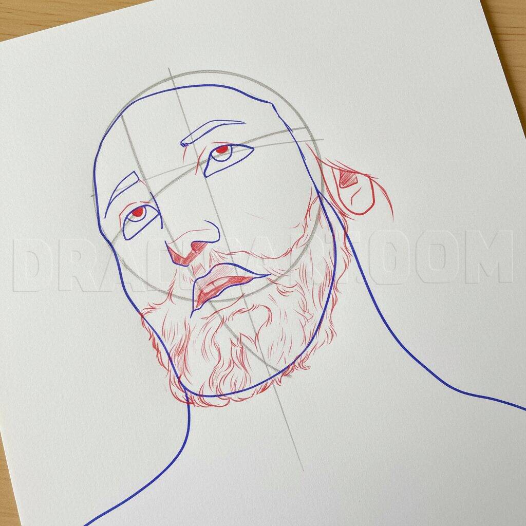 Como Desenhar Jesus Passo a Passo – Passo 4