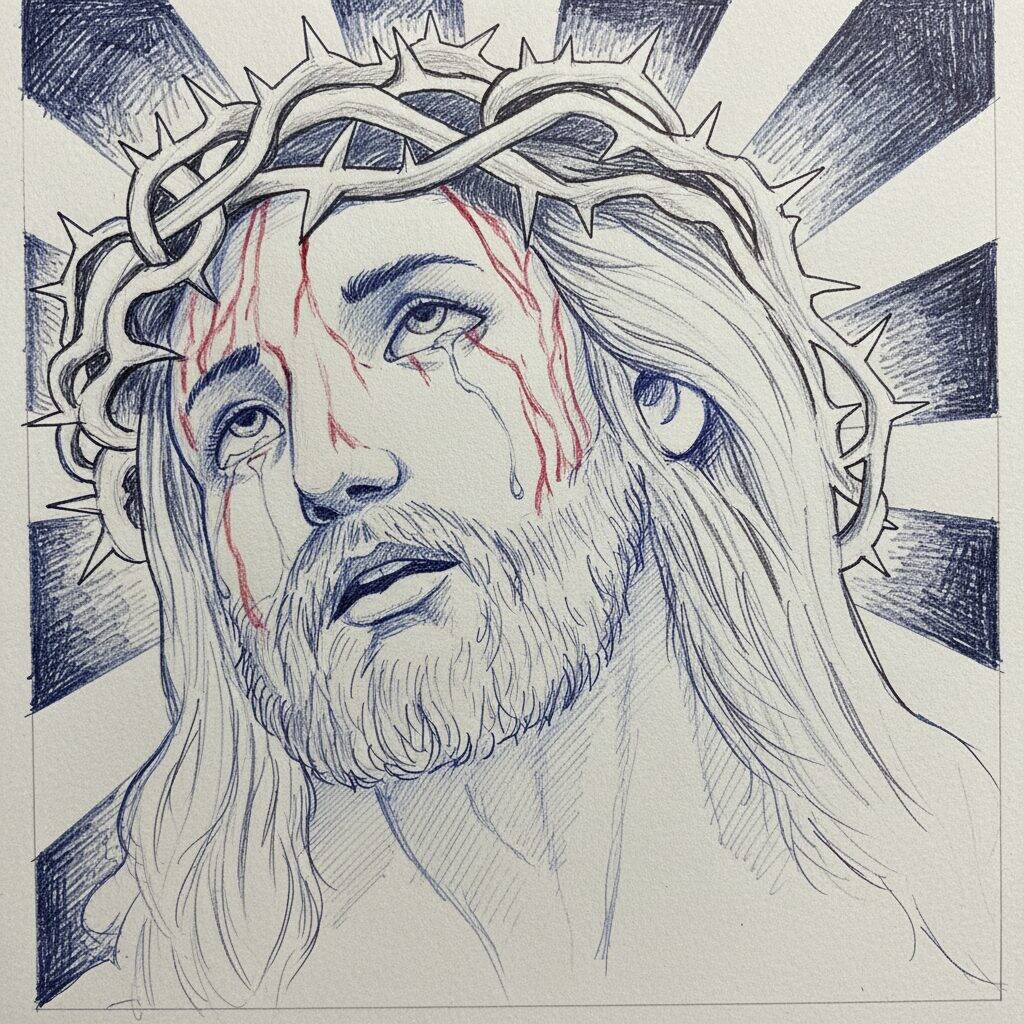 Como Desenhar Jesus Passo a Passo – Passo 8