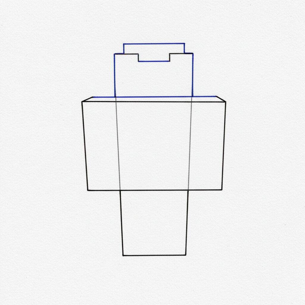 How to Draw Minecraft (Steve) – Step by Step Drawing Tutorial – Step 2