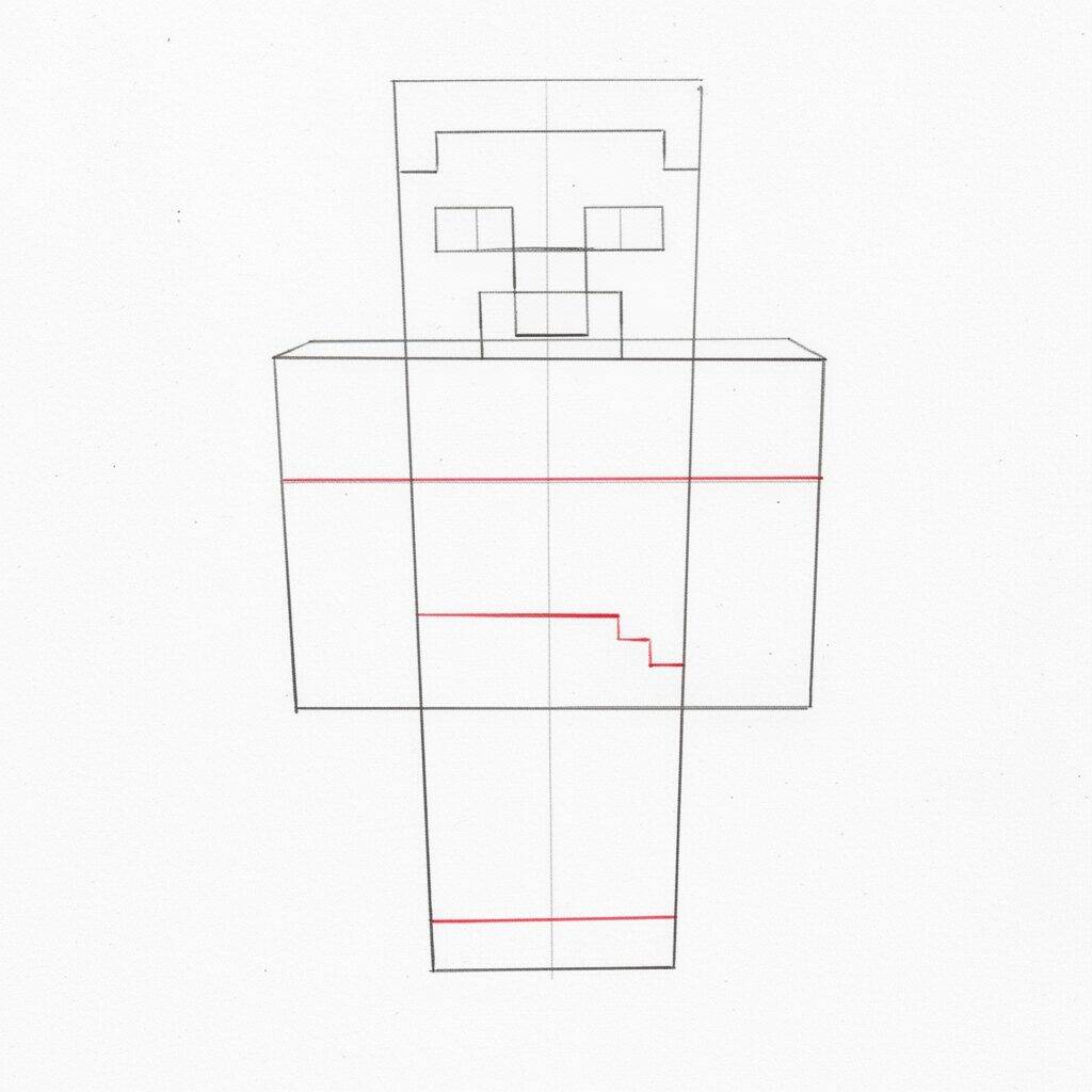 How to Draw Minecraft (Steve) – Step by Step Drawing Tutorial – Step 4