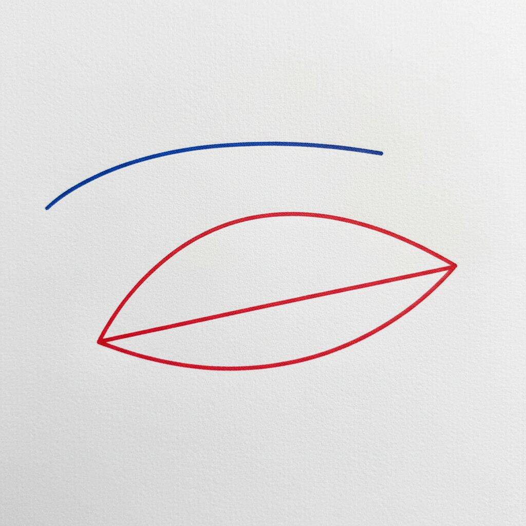 Como Desenhar Olhos Passo a Passo Fácil – Passo 1