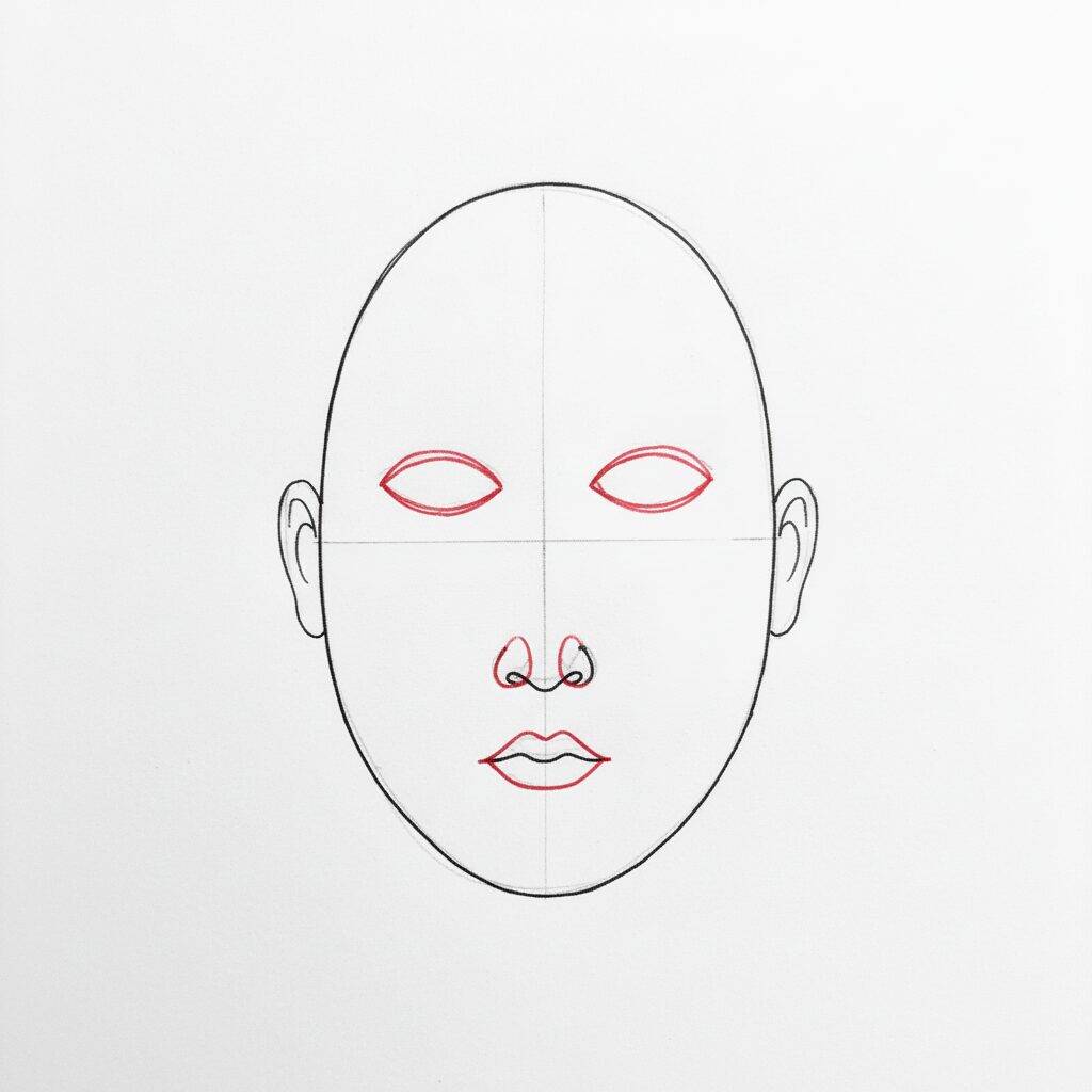 Como Desenhar Rosto de Mulher – Tutorial de Desenho Passo a Passo – Passo 2