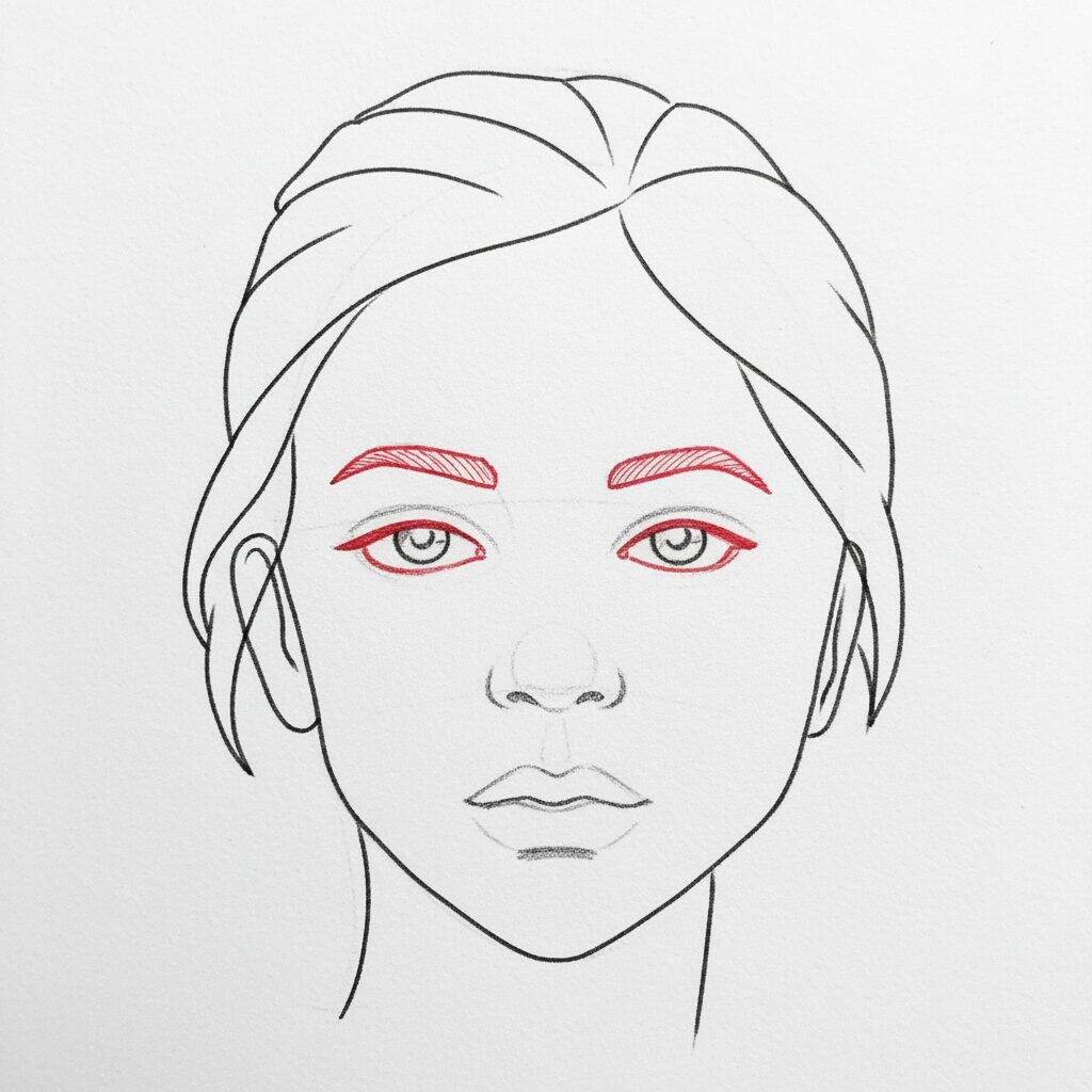 Como Desenhar Rosto de Mulher – Tutorial de Desenho Passo a Passo – Passo 6