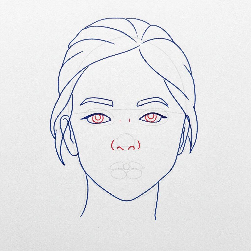 Como Desenhar Rosto de Mulher – Tutorial de Desenho Passo a Passo – Passo 7