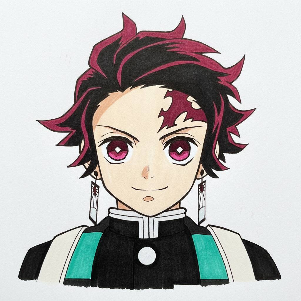 Como Desenhar Tanjiro Kamado de Demon Slayer - Passo a Passo Fácil