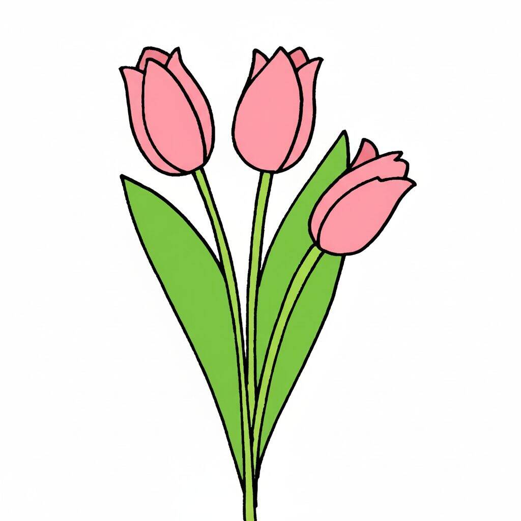 Como Desenhar Tulipas – Passo a Passo Fácil – Passo 8