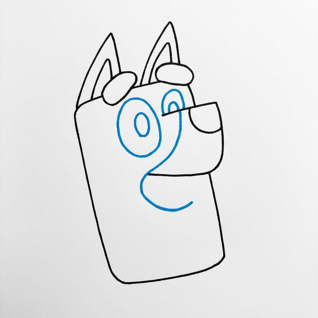 Como Desenhar a Bluey – Passo a Passo Fácil – Passo 4