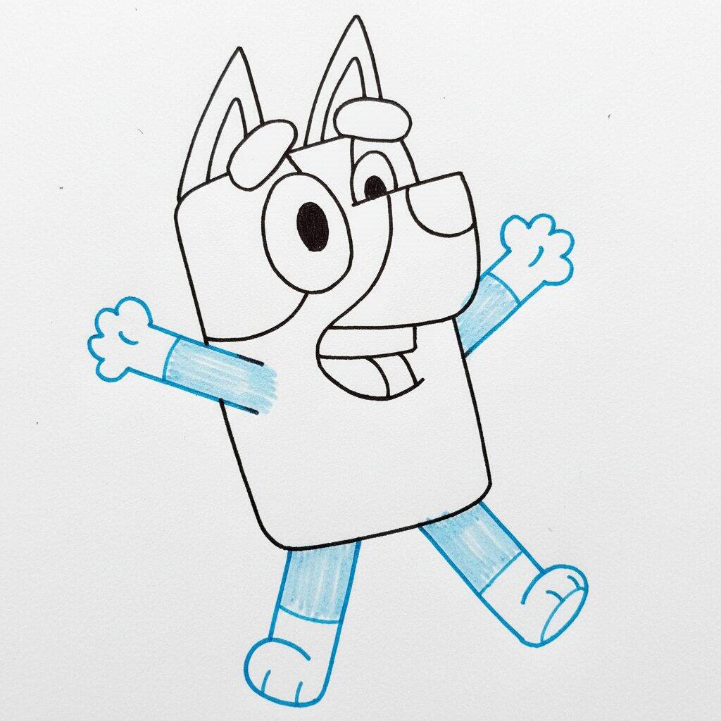 Como Desenhar a Bluey – Passo a Passo Fácil – Passo 6