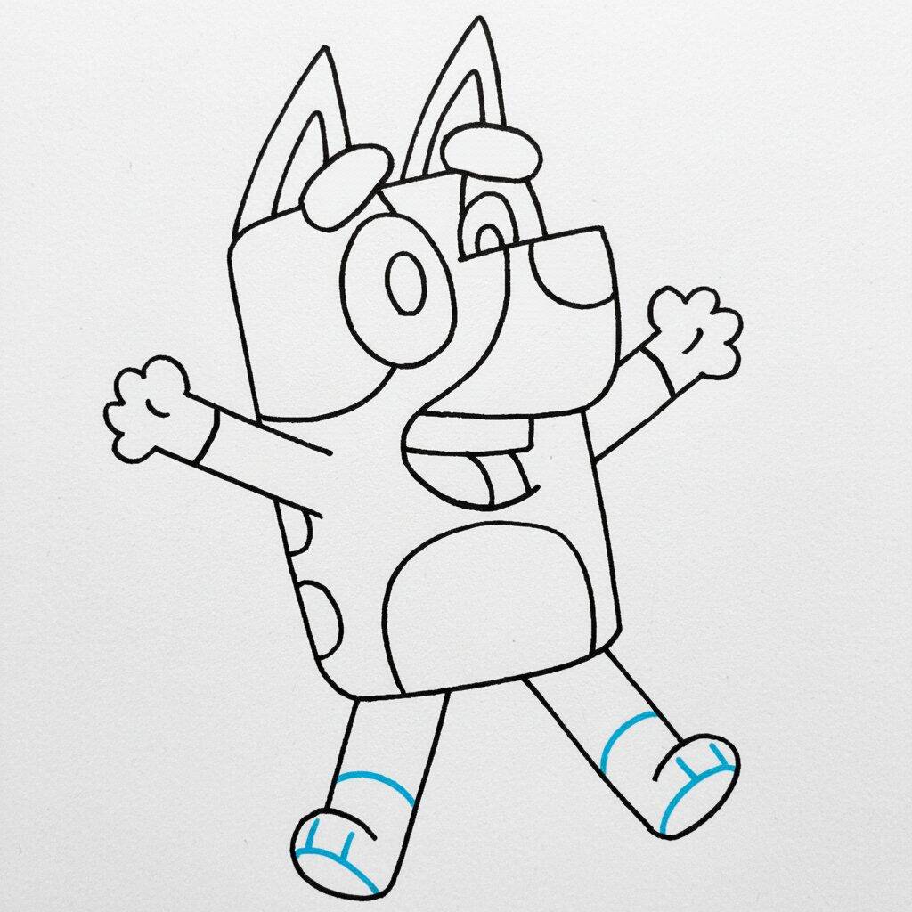 Como Desenhar a Bluey – Passo a Passo Fácil – Passo 7