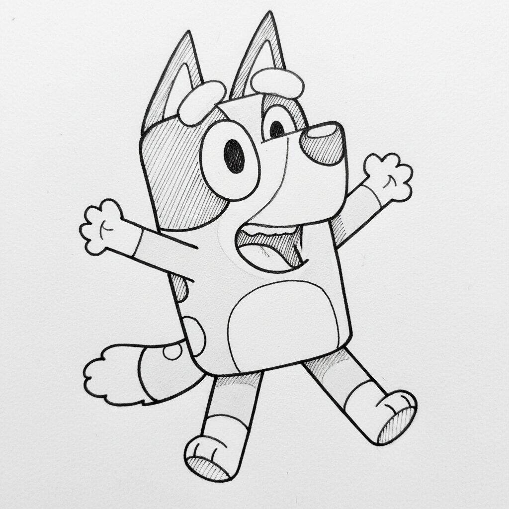Como Desenhar a Bluey – Passo a Passo Fácil – Passo 8