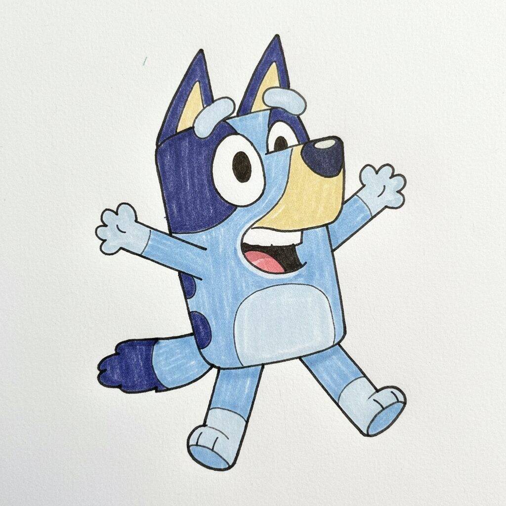 Como Desenhar a Bluey – Passo a Passo Fácil – Passo 9