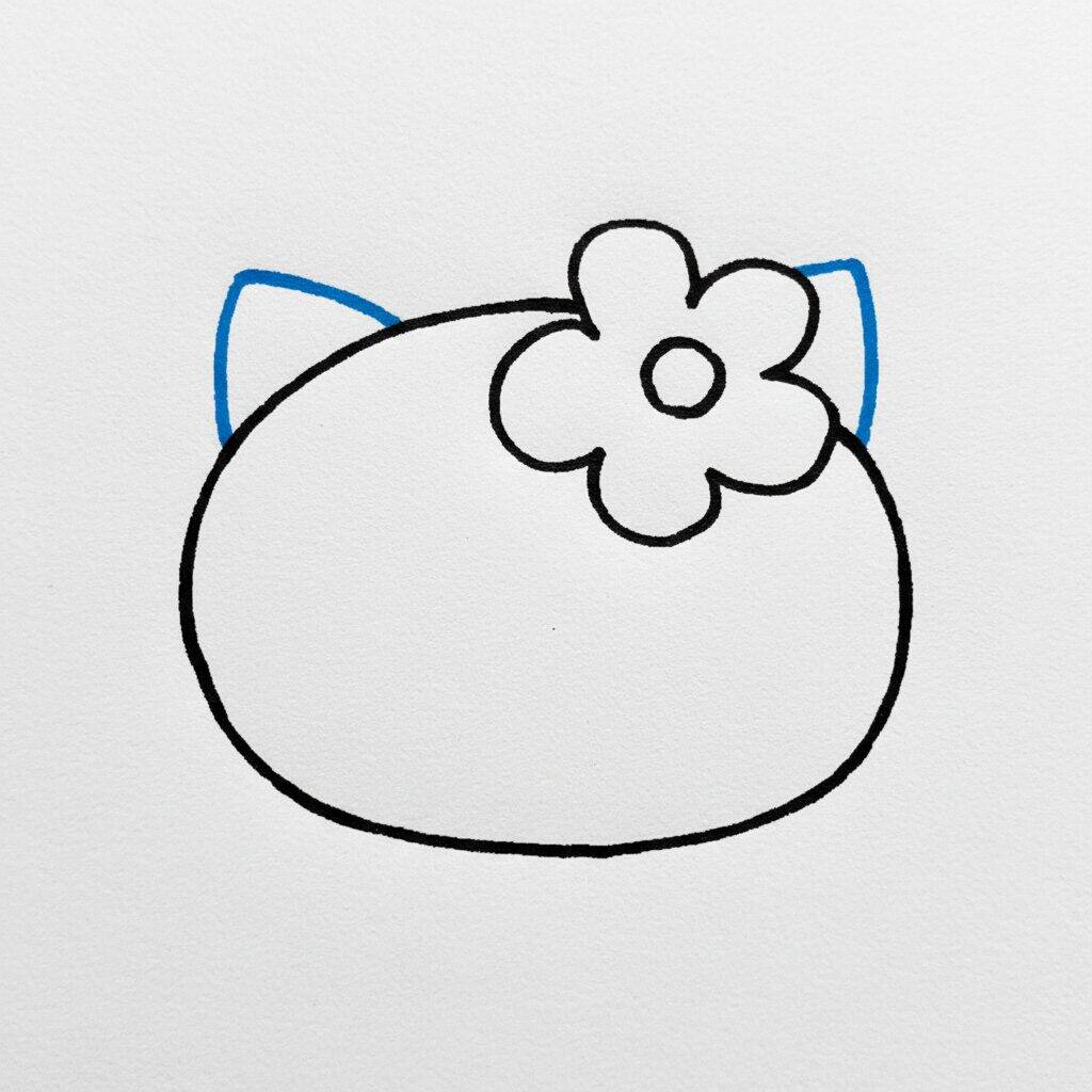 How to Draw Hello Kitty – Step by Step – Step 3