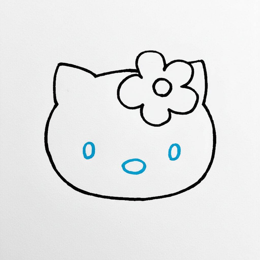 How to Draw Hello Kitty – Step by Step – Step 4