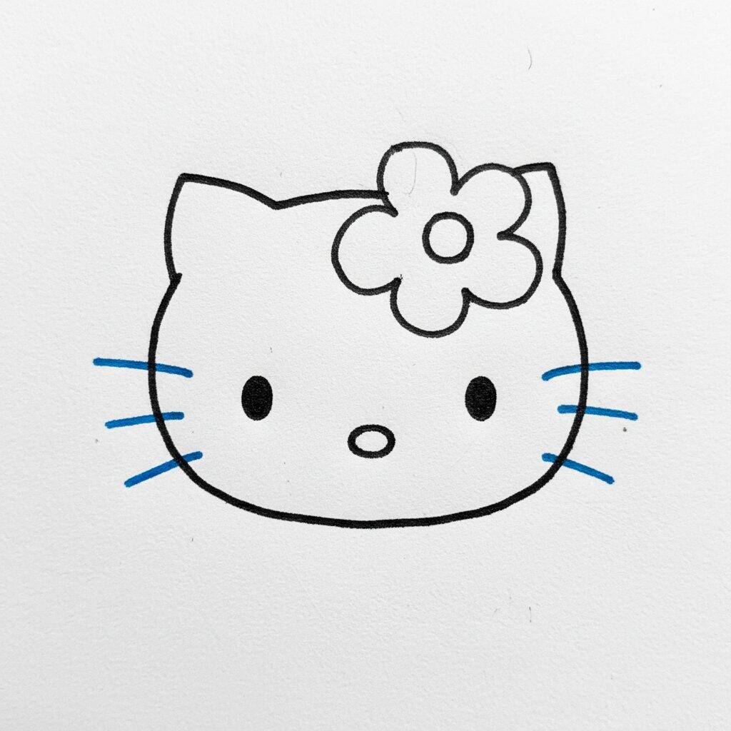 How to Draw Hello Kitty – Step by Step – Step 5
