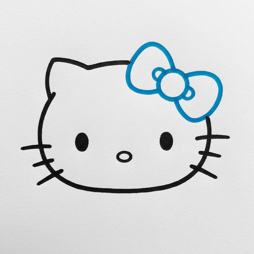 Cómo dibujar Hello Kitty para Navidad – Paso 2