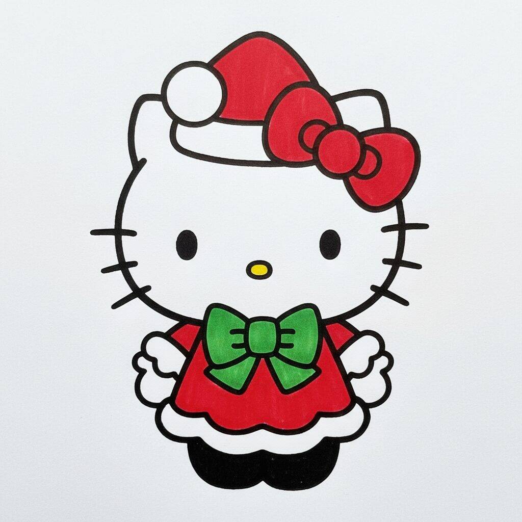 Como Desenhar a Hello Kitty no Natal
