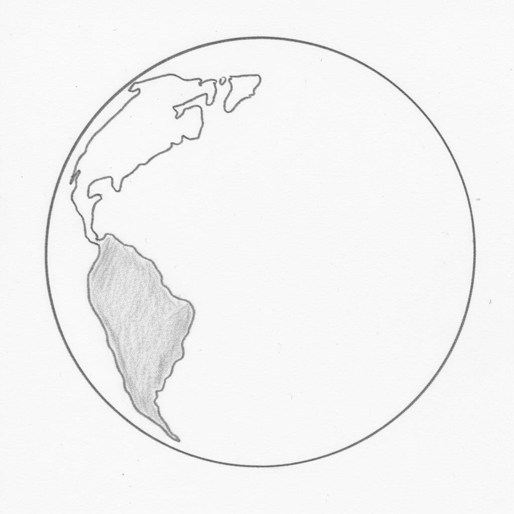 Como Desenhar a Terra – Passo a Passo Fácil – Passo 2