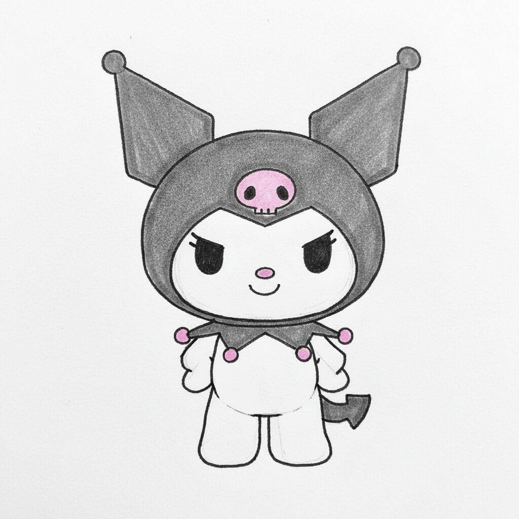 Como Desenhar a kuromi - Tutorial de Desenho Passo a Passo