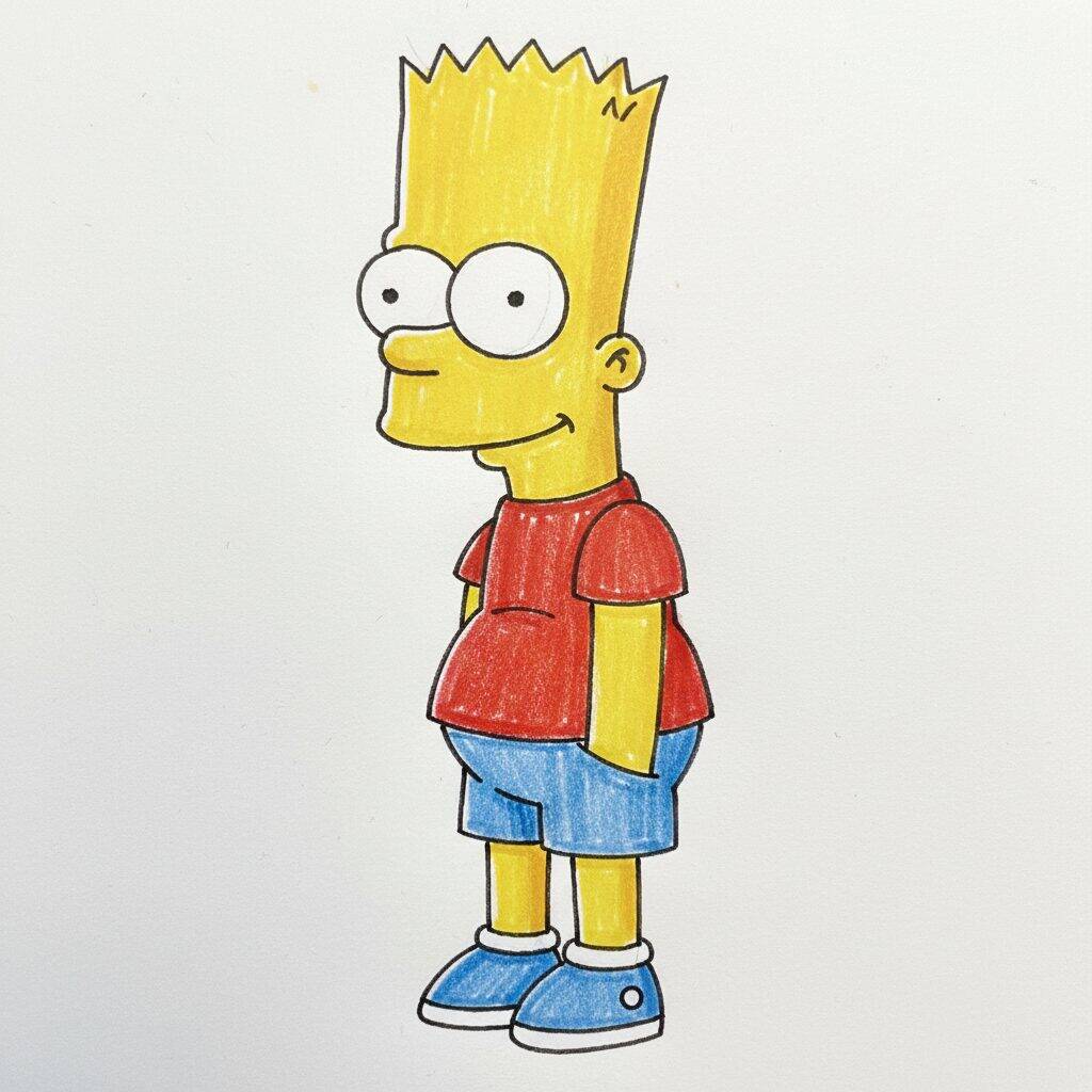 Como Desenhar o Bart Simpson – Passo a Passo Fácil – Passo 9