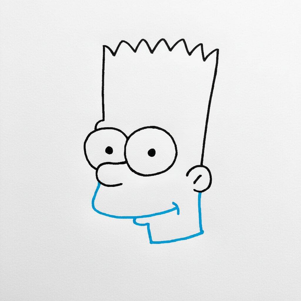 Como Desenhar o Bart Simpson – Passo a Passo Fácil – Passo 3