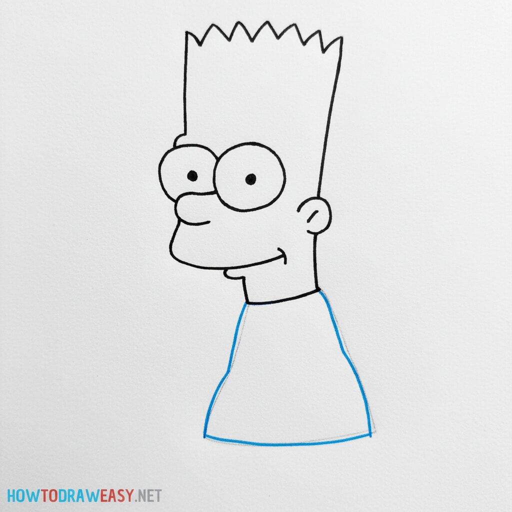 Como Desenhar o Bart Simpson – Passo a Passo Fácil – Passo 4