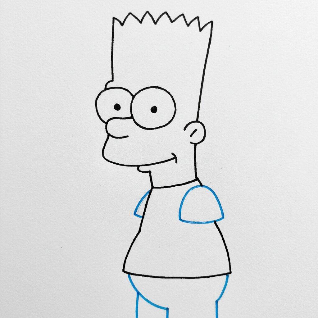Como Desenhar o Bart Simpson – Passo a Passo Fácil – Passo 5