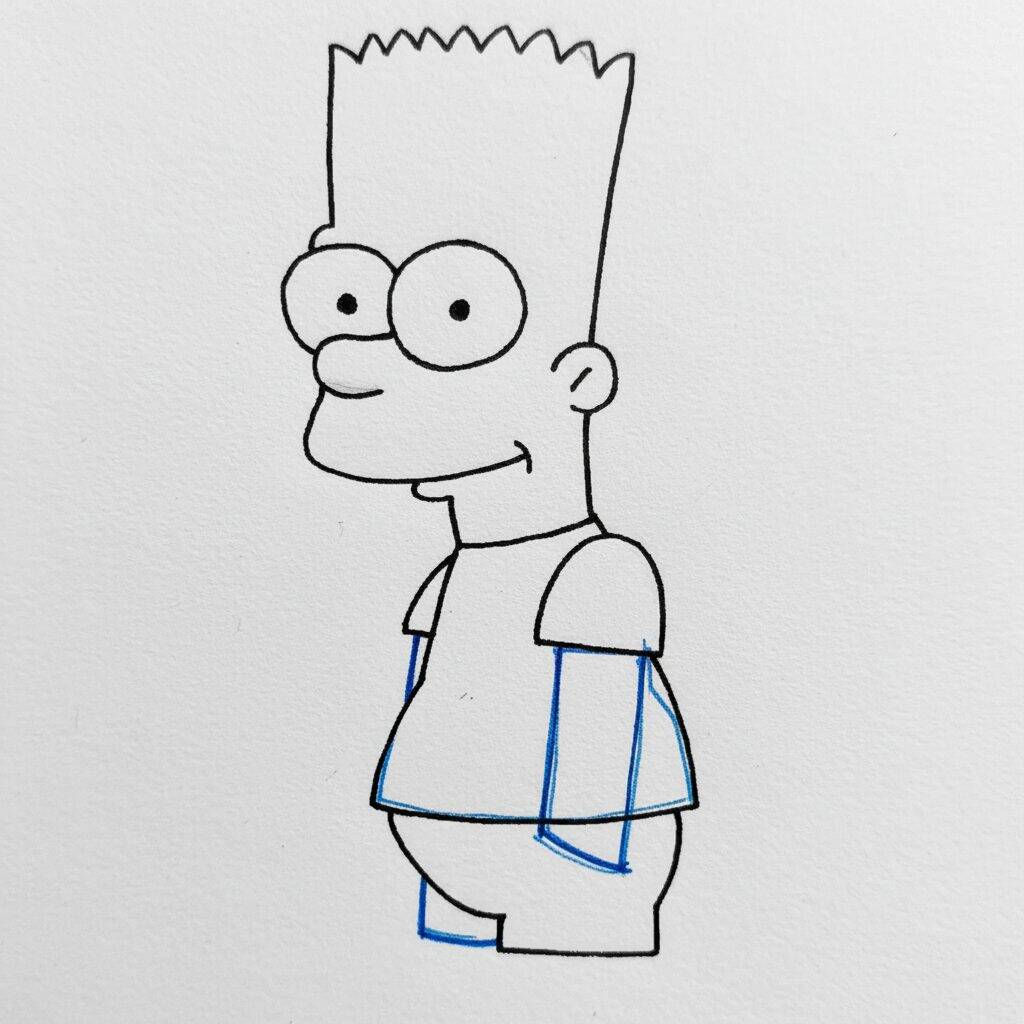 Como Desenhar o Bart Simpson – Passo a Passo Fácil – Passo 6