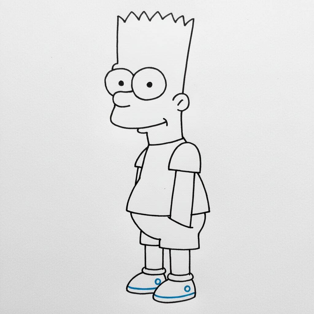 Como Desenhar o Bart Simpson – Passo a Passo Fácil – Passo 7