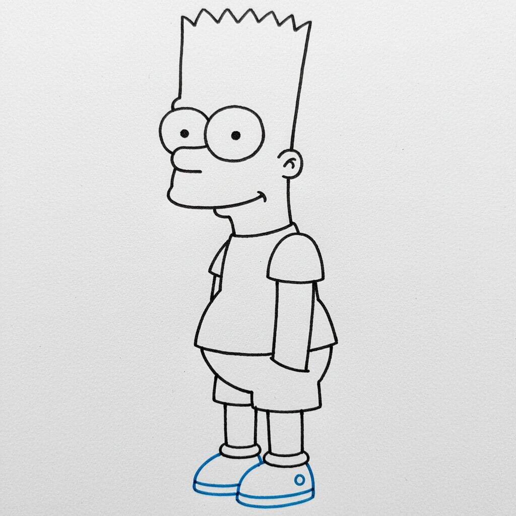 Como Desenhar o Bart Simpson – Passo a Passo Fácil – Passo 8