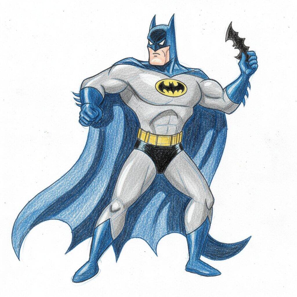 Como Desenhar o Batman Fácil – Tutorial de desenho Passo a Passo – Passo 10