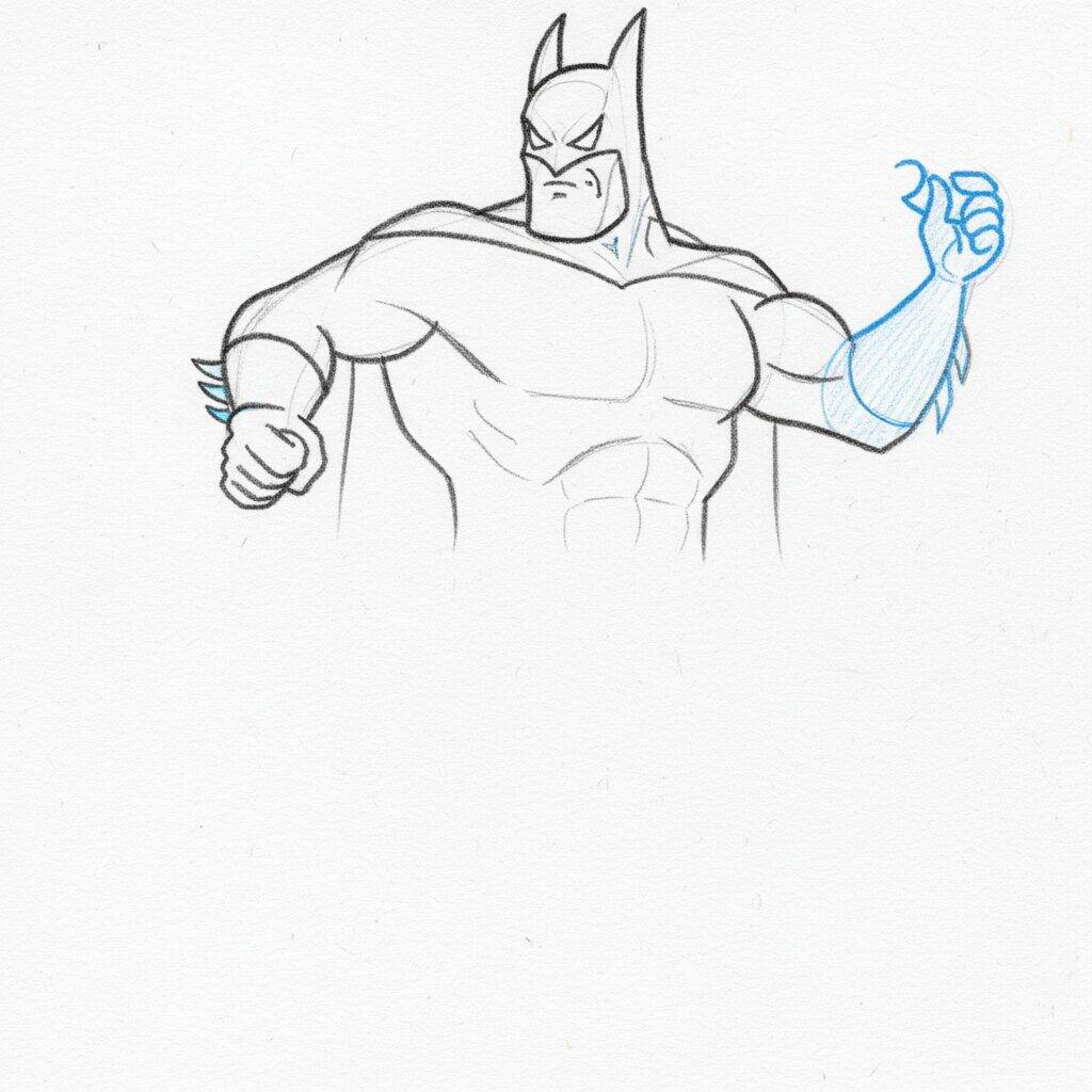 Como Desenhar o Batman Fácil – Tutorial de desenho Passo a Passo – Passo 4