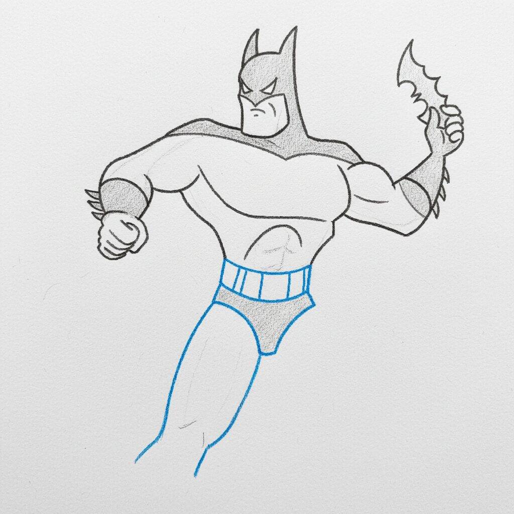 Como Desenhar o Batman Fácil – Tutorial de desenho Passo a Passo – Passo 6